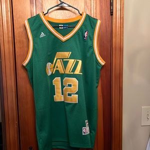 John Stockton #12 Utah Jazz Green/Gold jersey men’s large